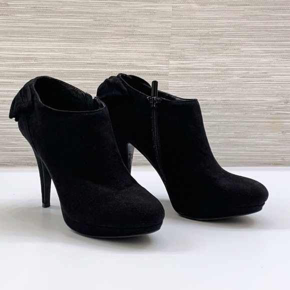 IMPO- Black Suede Ankle Bootie - Picture 2 of 7